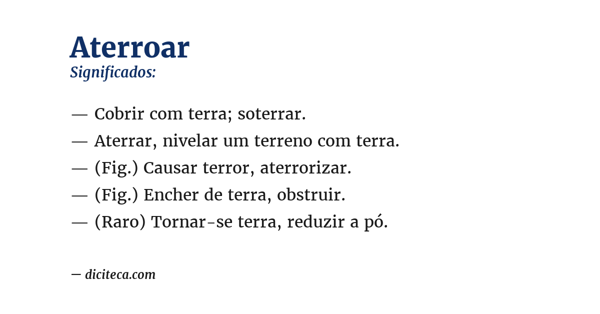 Significado de aterroar