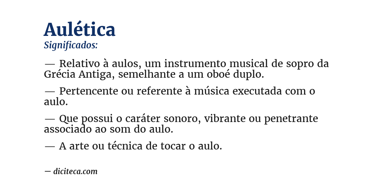 Significado de aulética