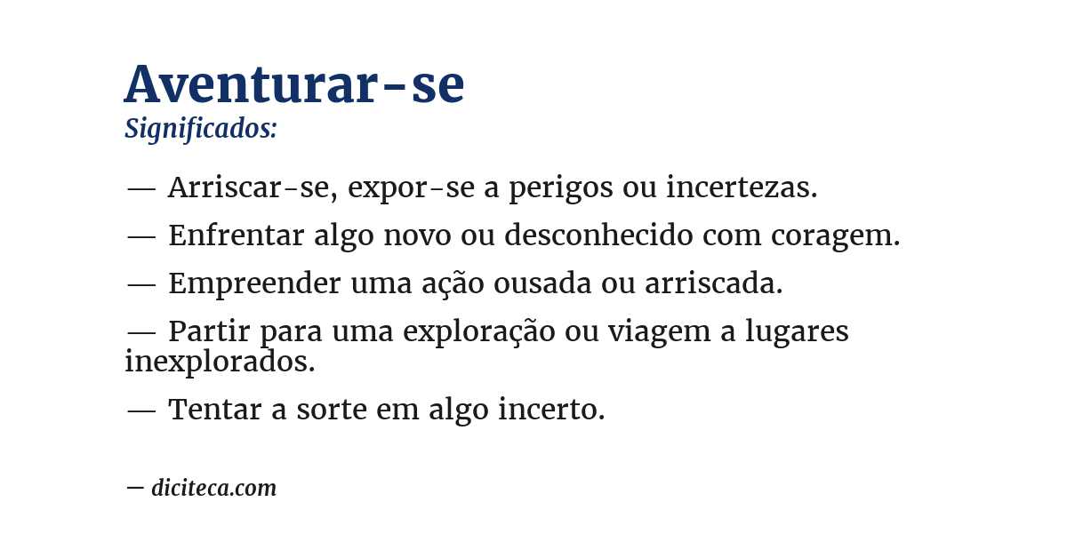 Significado de aventurar-se