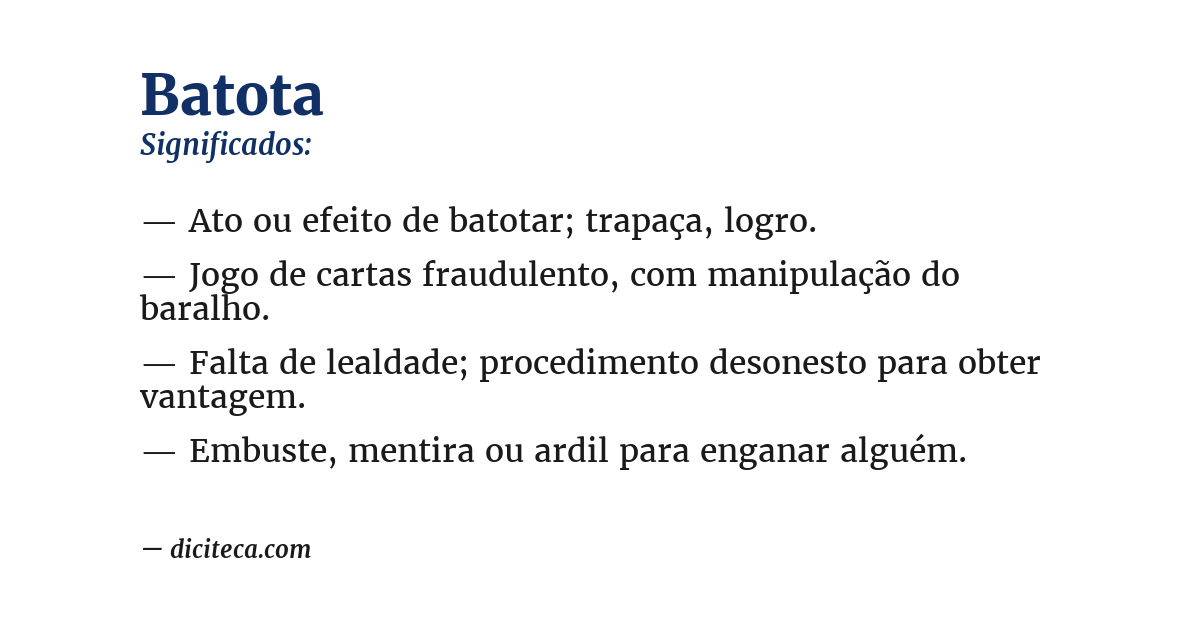 Significado de batota