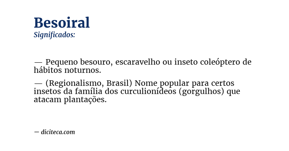 Significado de besoiral