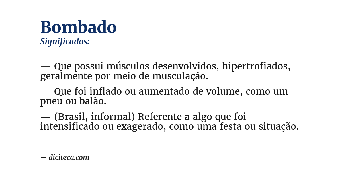 Significado de bombado