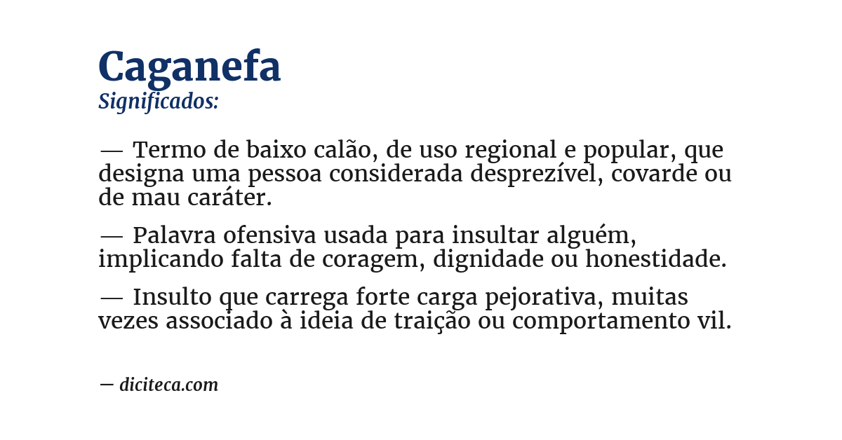 Significado de caganefa