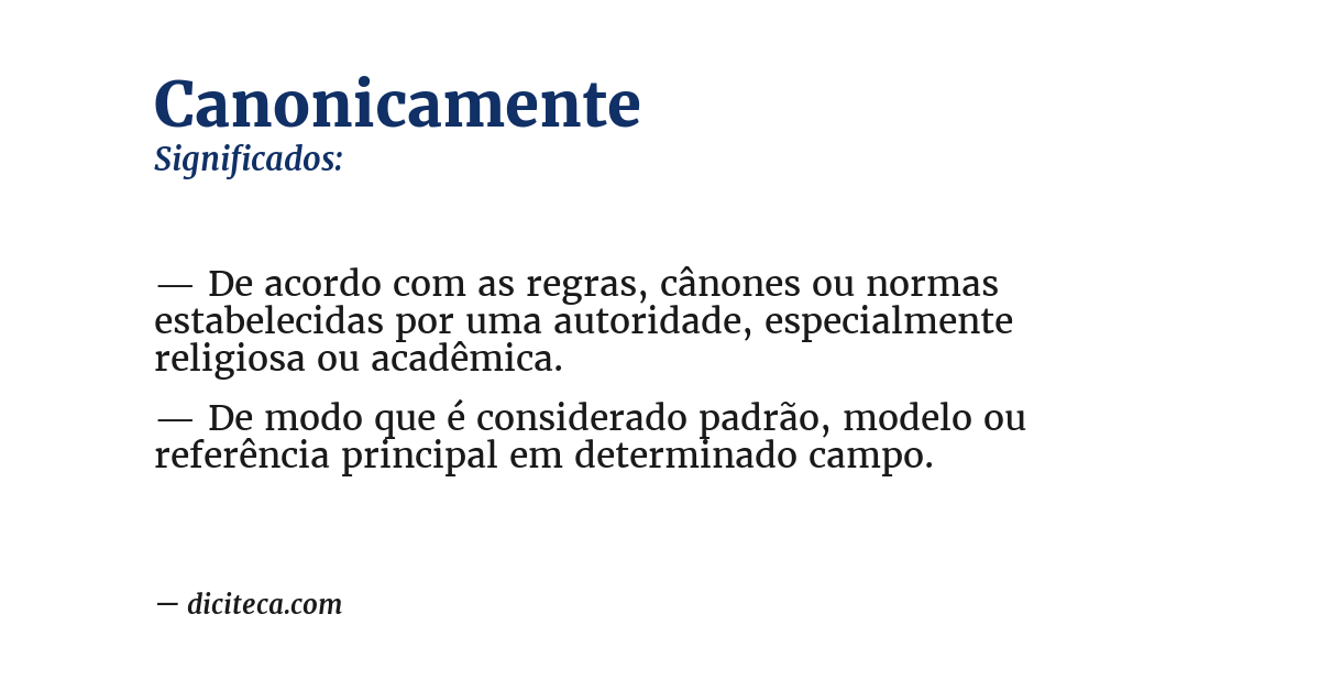 Significado de canonicamente