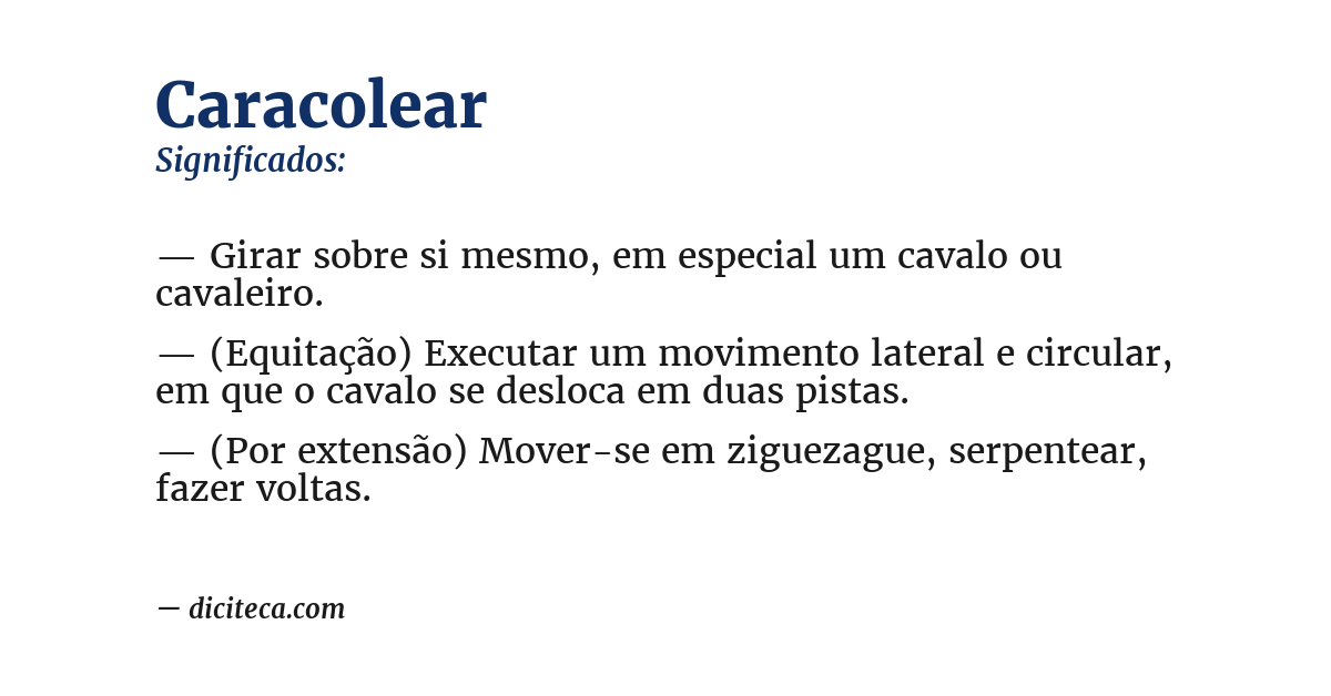 Significado de caracolear