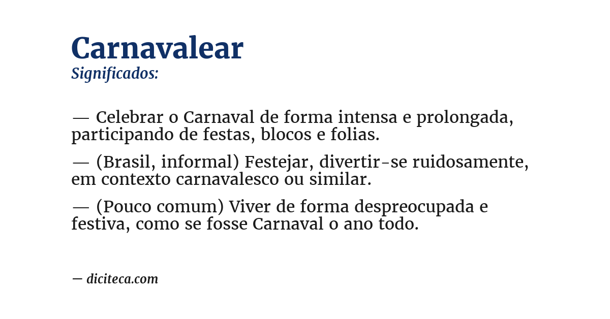 Significado de carnavalear