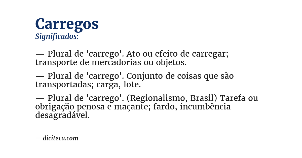Significado de carregos