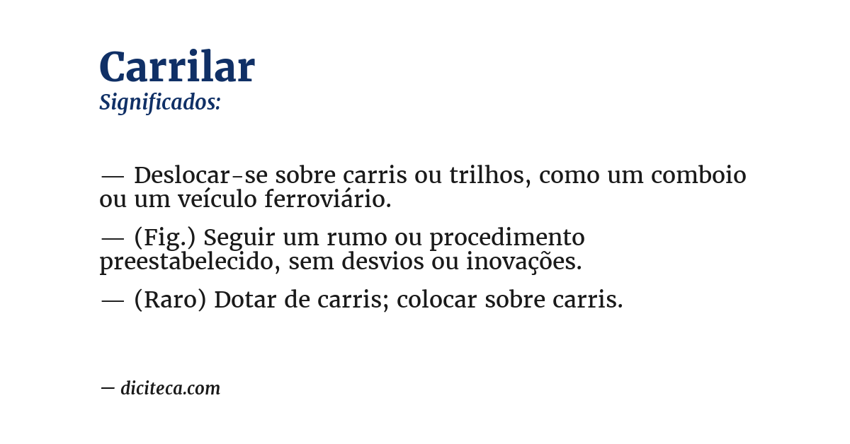 Significado de carrilar