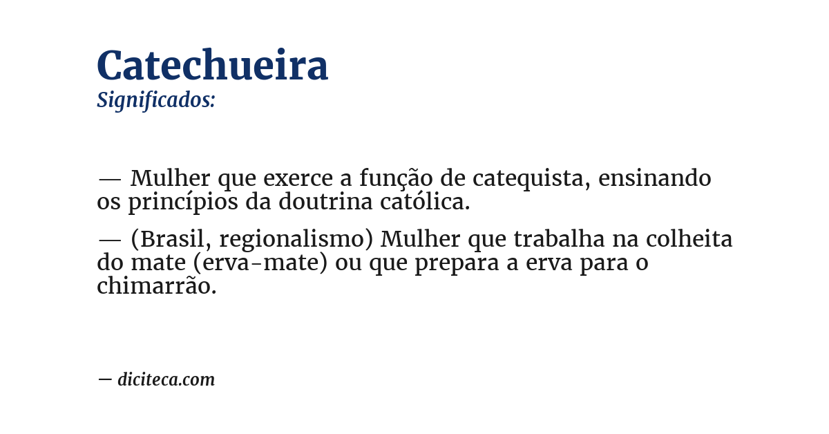 Significado de catechueira