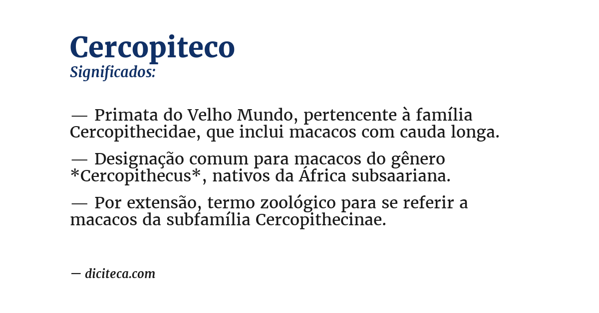 Significado de cercopiteco
