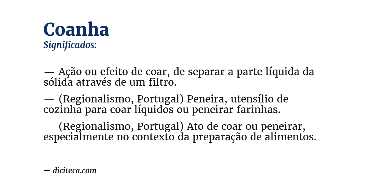 Significado de coanha