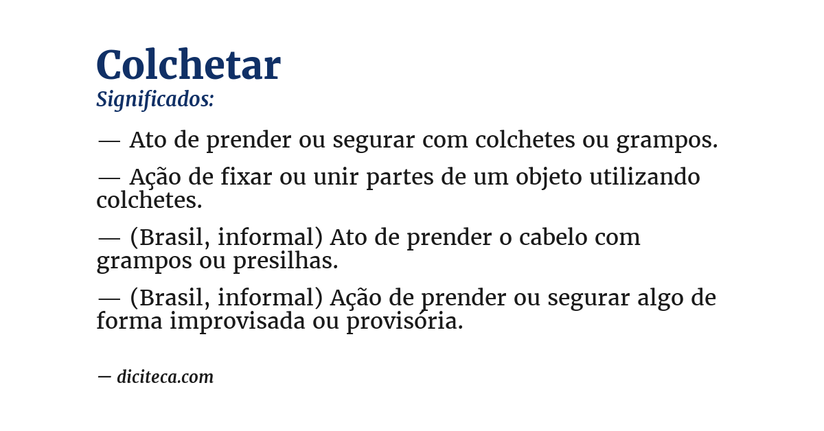 Significado de colchetar