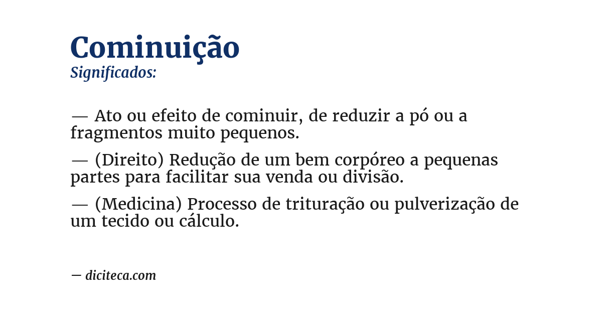Significado de cominuição