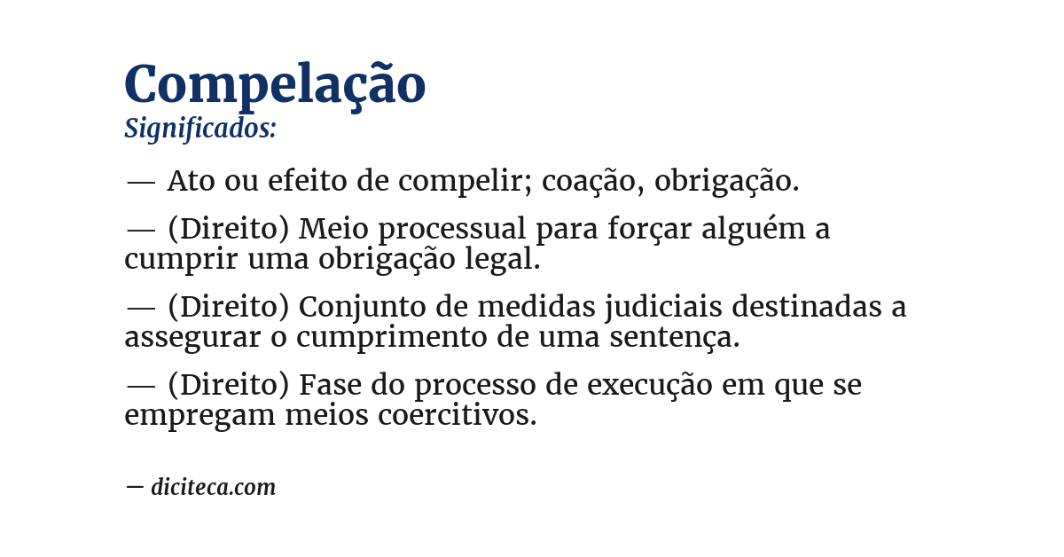 Significado de compelação