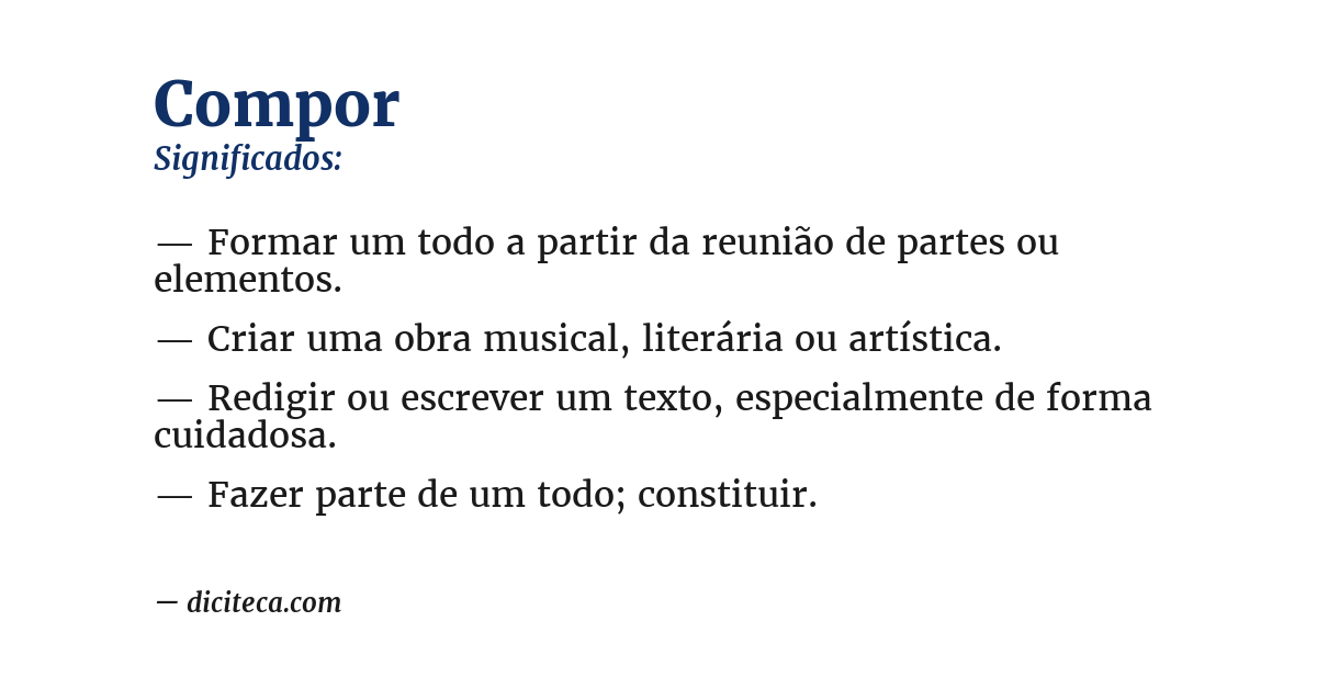 Significado de compor