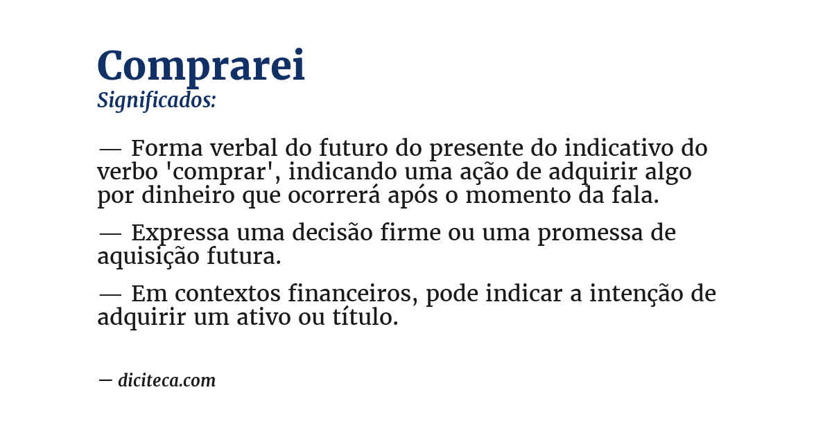 Significado de comprarei
