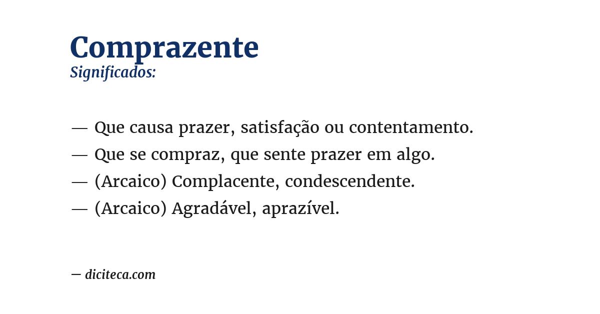 Significado de comprazente