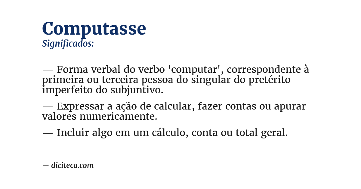 Significado de computasse