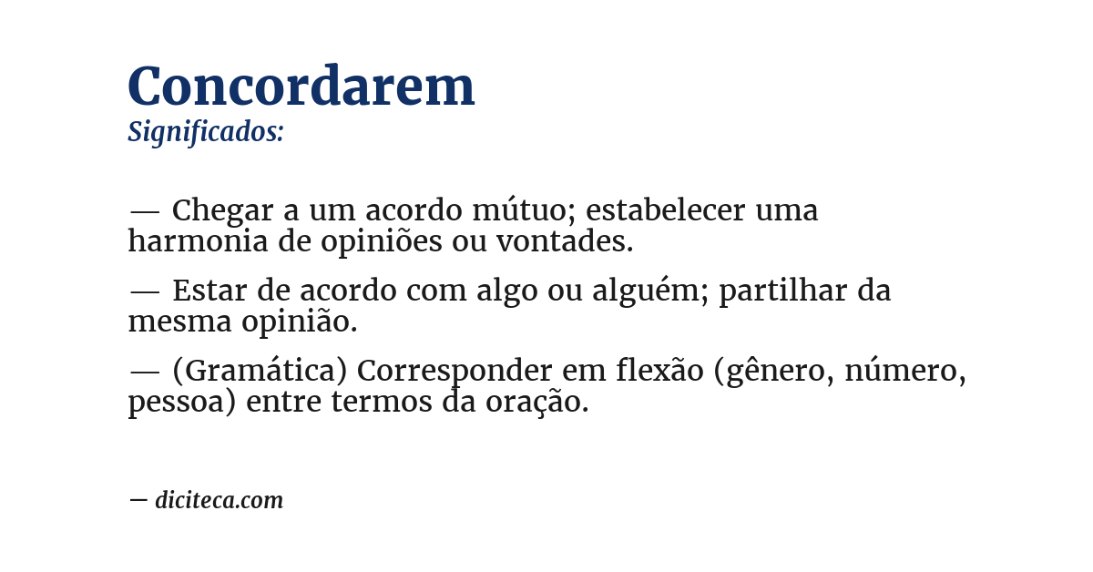 Significado de concordarem