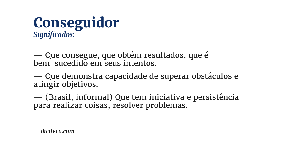 Significado de conseguidor