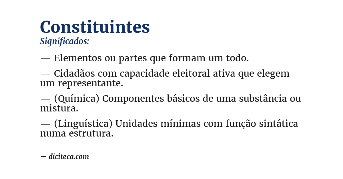 Significado de constituintes