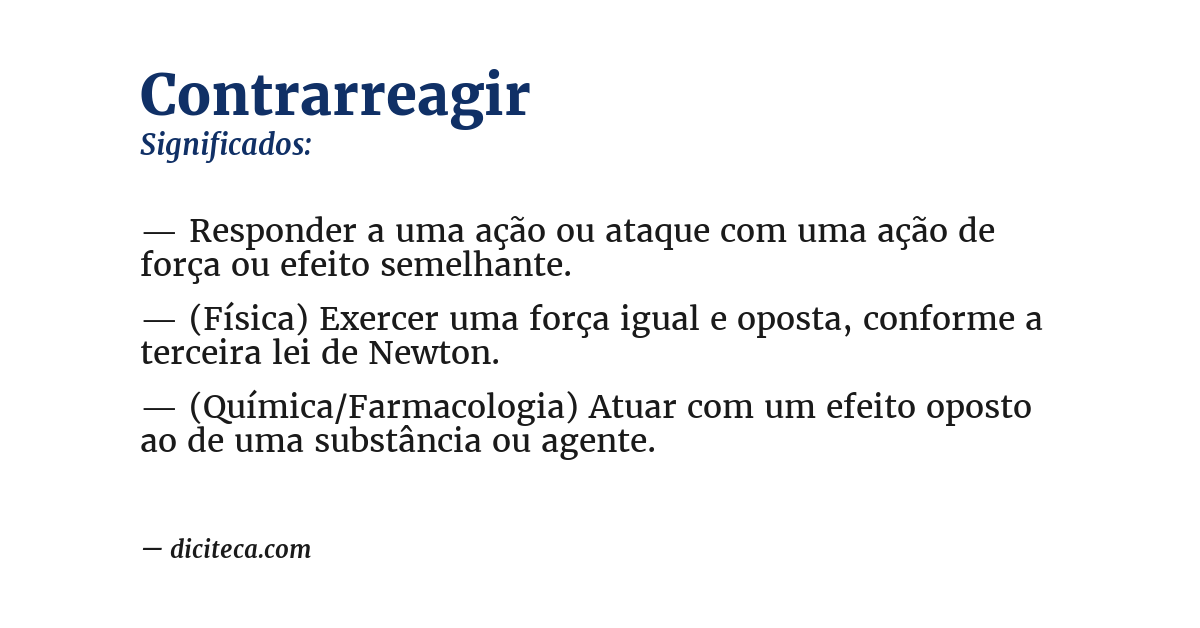 Significado de contrarreagir