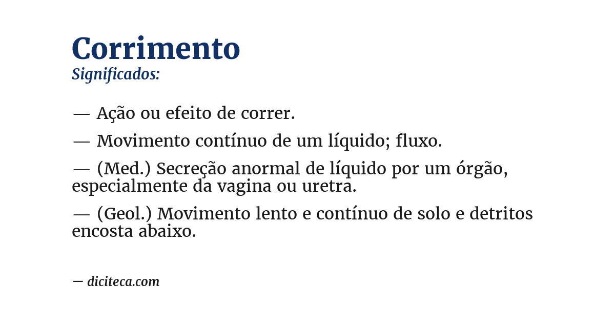 Significado de corrimento