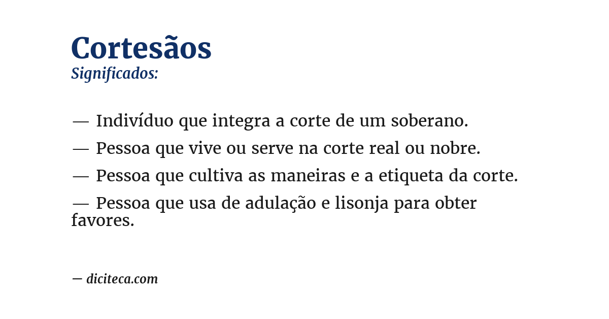 Significado de cortesãos