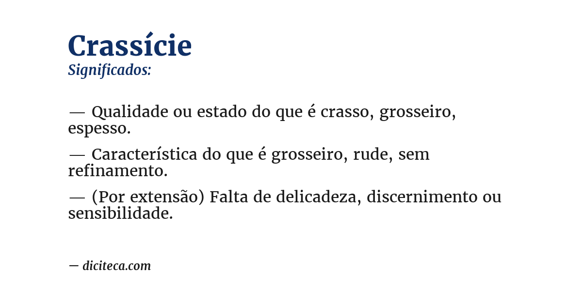 Significado de crassície