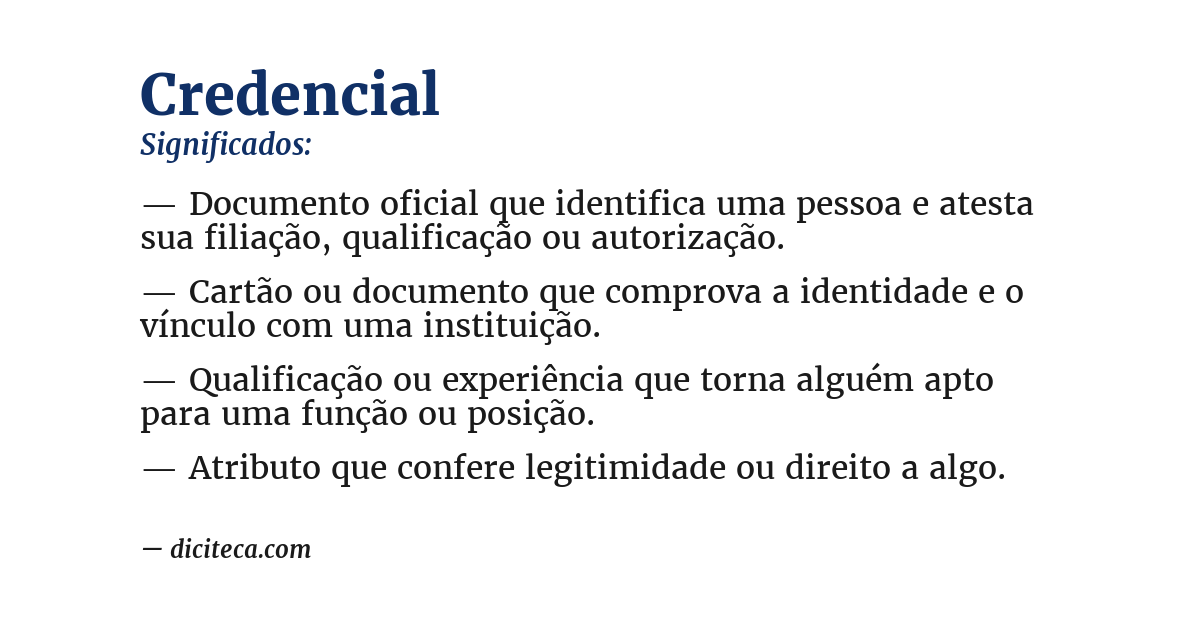 Significado de credencial