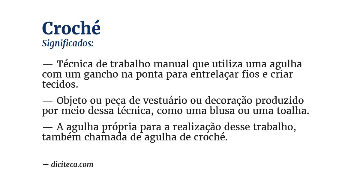Significado de croché