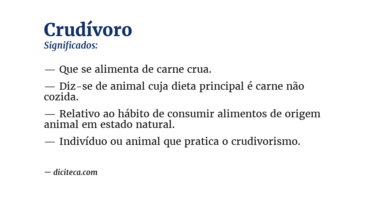 Significado de crudívoro