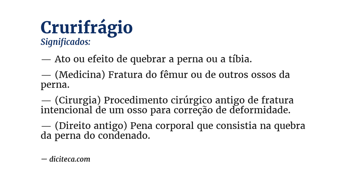 Significado de crurifrágio