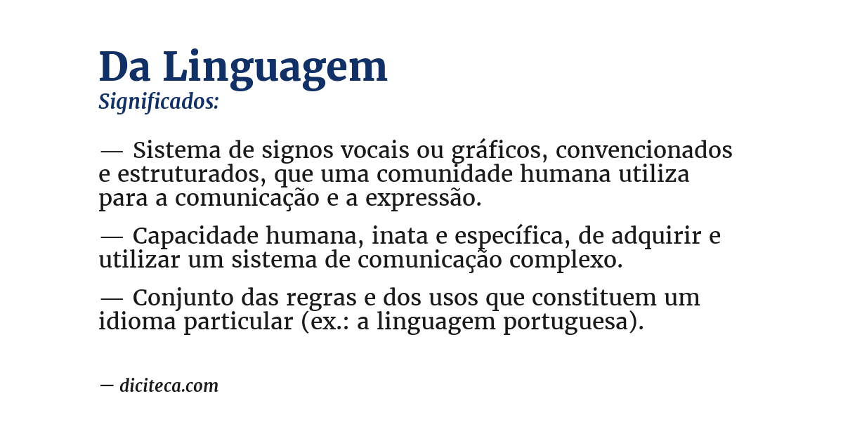 Significado de da linguagem