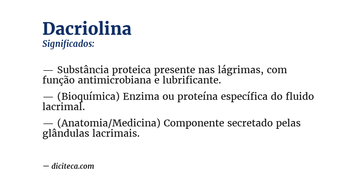 Significado de dacriolina