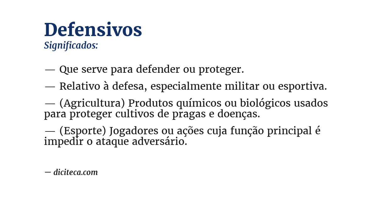 Significado de defensivos