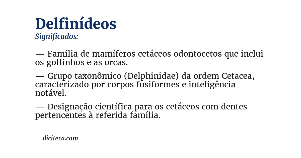 Significado de delfinídeos