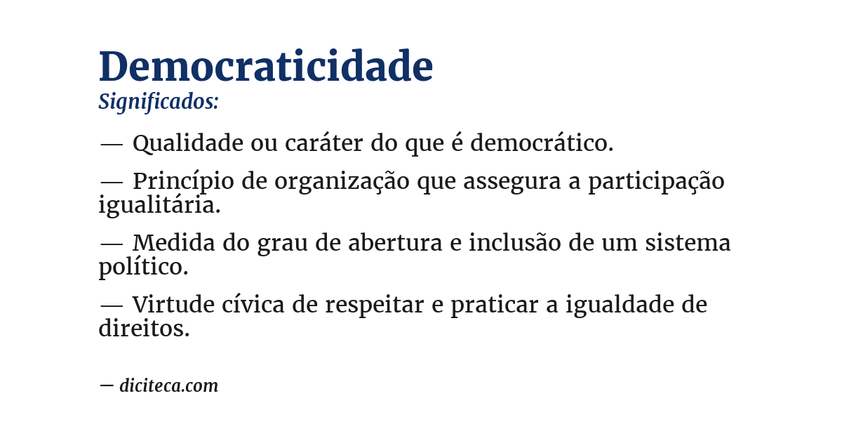 Significado de democraticidade