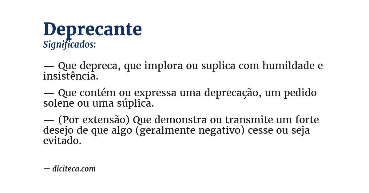 Significado de deprecante