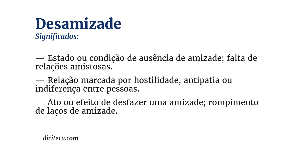 Significado de desamizade