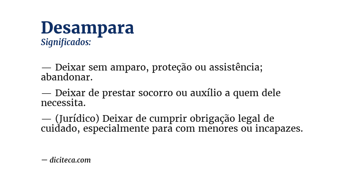 Significado de desampara