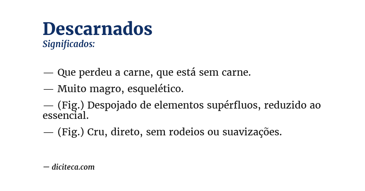 Significado de descarnados