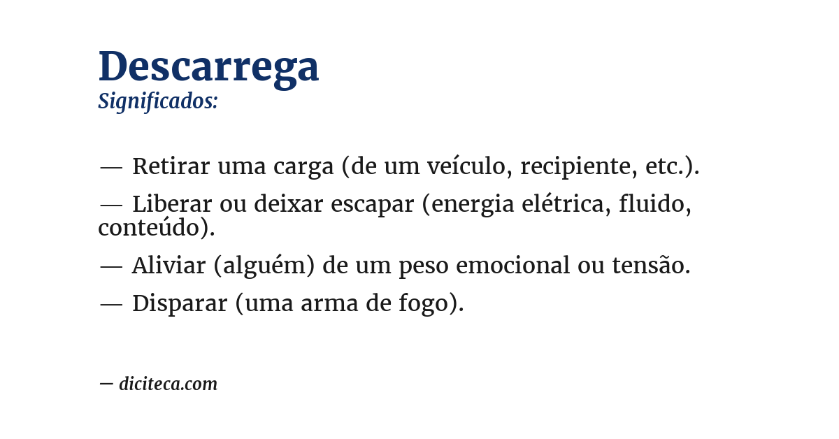 Significado de descarrega