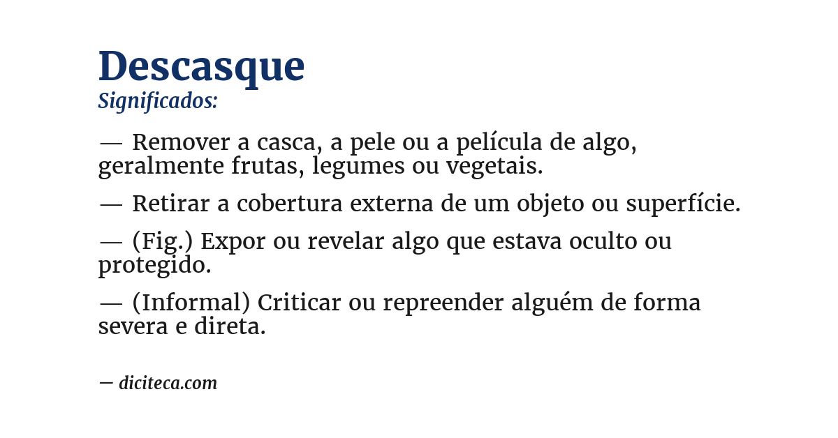 Significado de descasque
