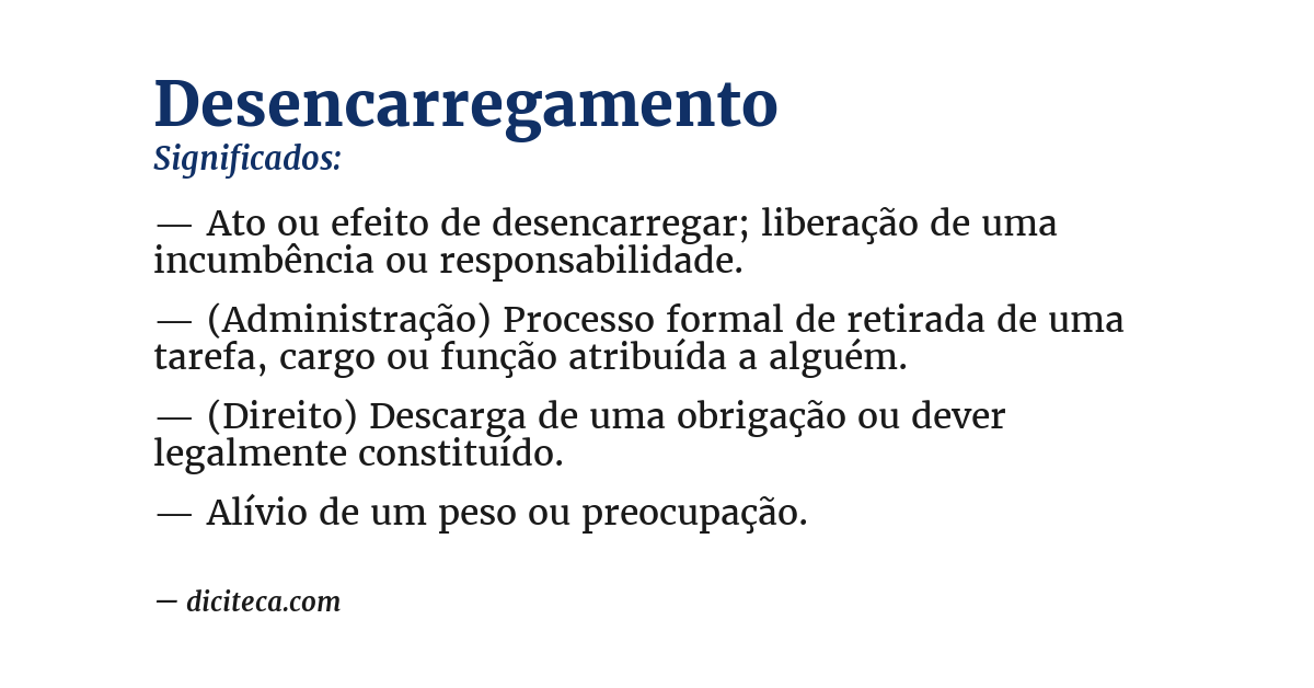 Significado de desencarregamento