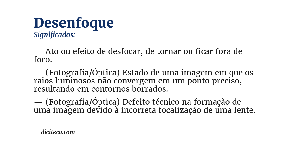 Significado de desenfoque