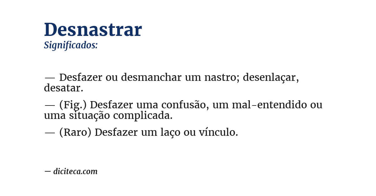 Significado de desnastrar