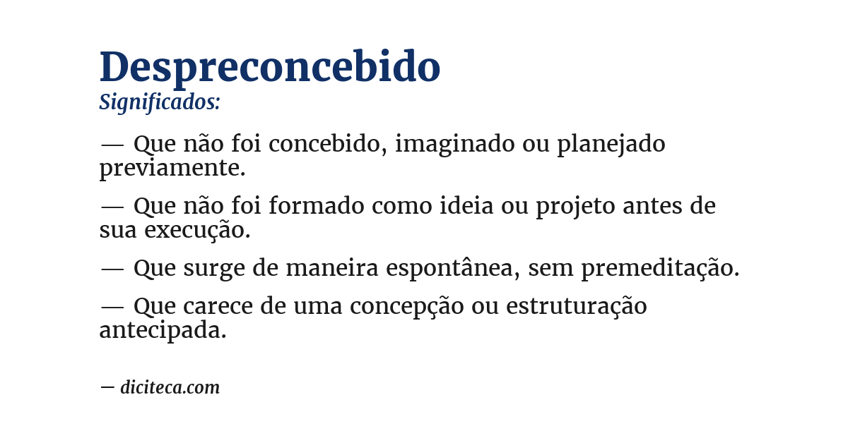 Significado de despreconcebido