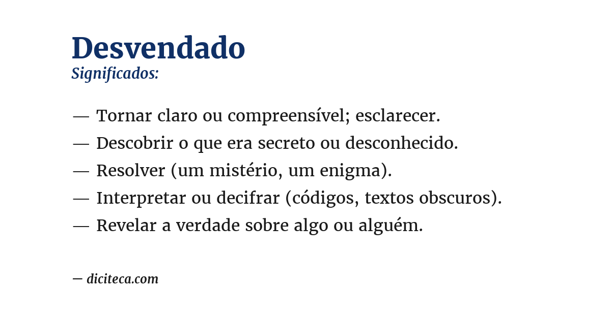 Significado de desvendado