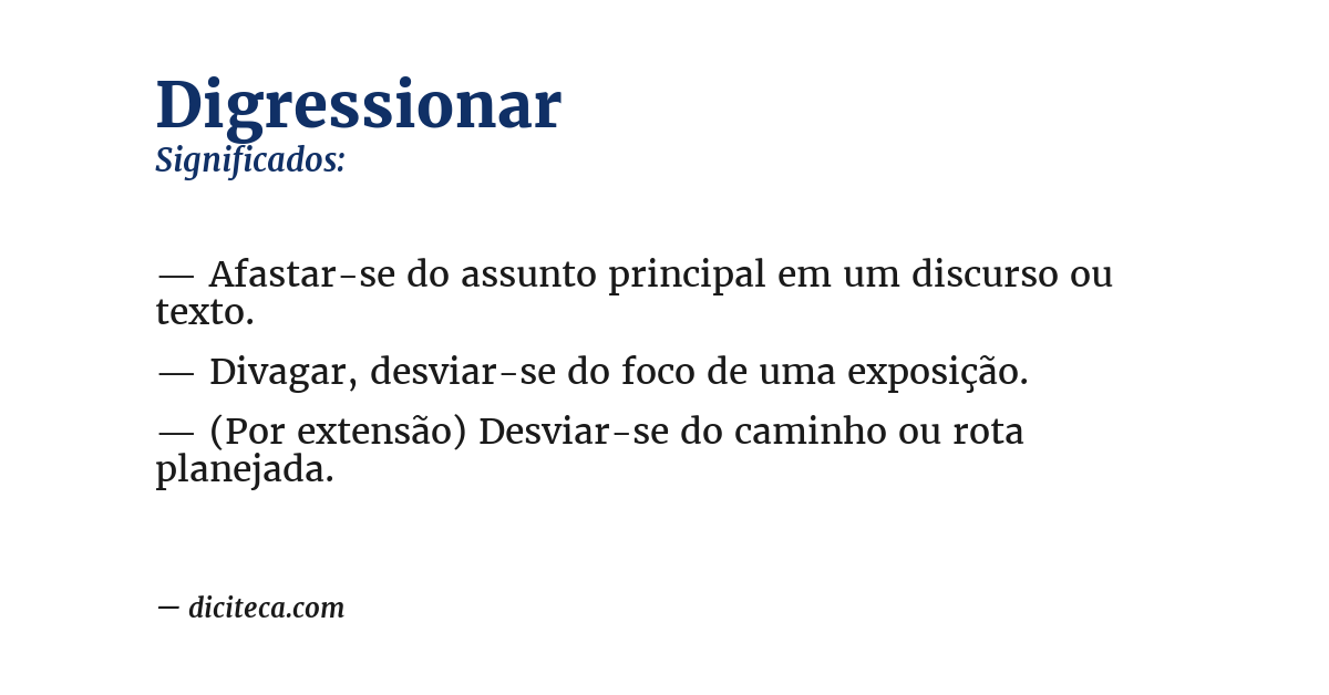 Significado de digressionar